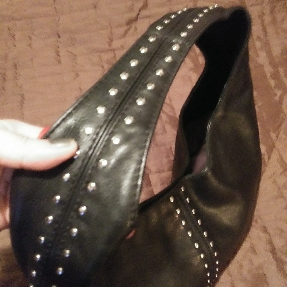 Michael Kors black leather studded bag